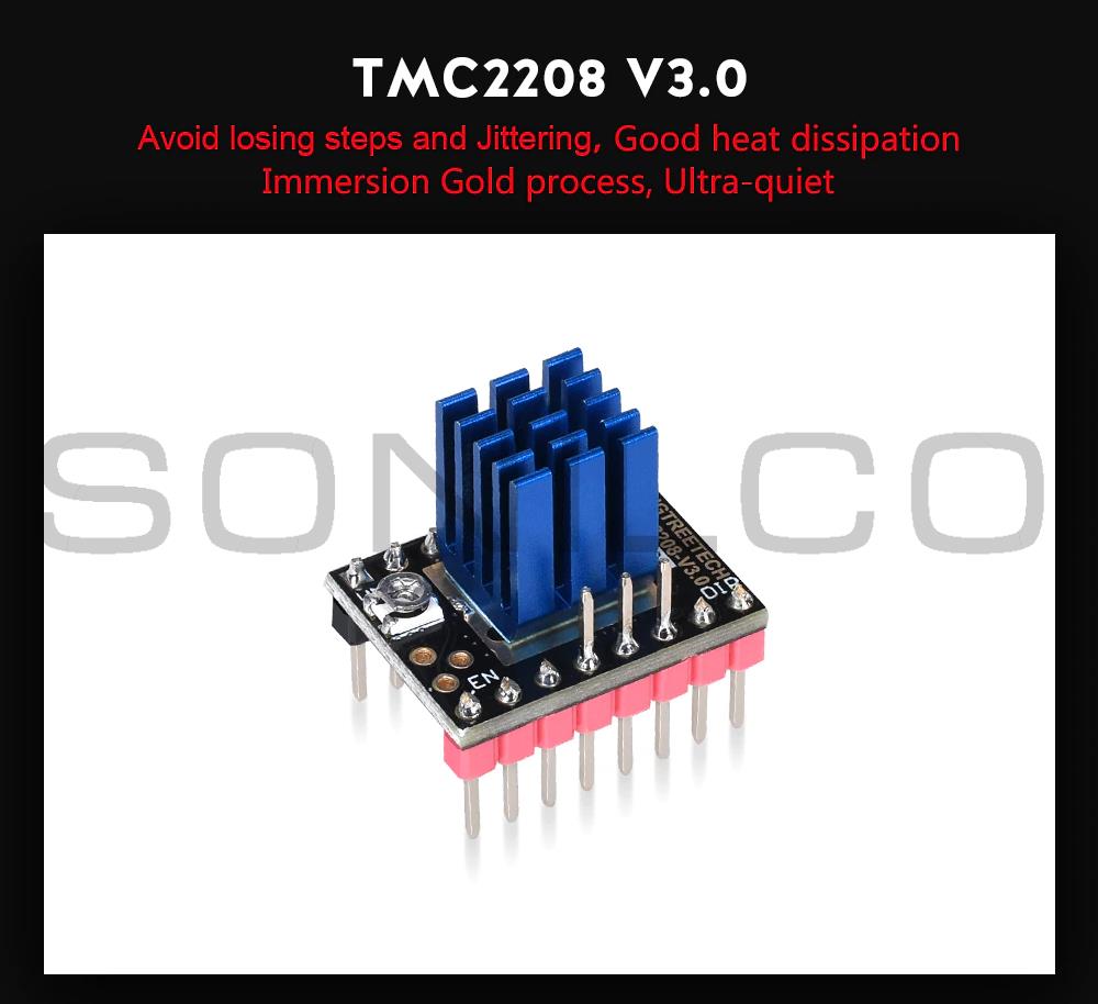 5 PCS Stepper Motor Driver with Heat Sink for 3D Printer TMC2208 V3.0 UART