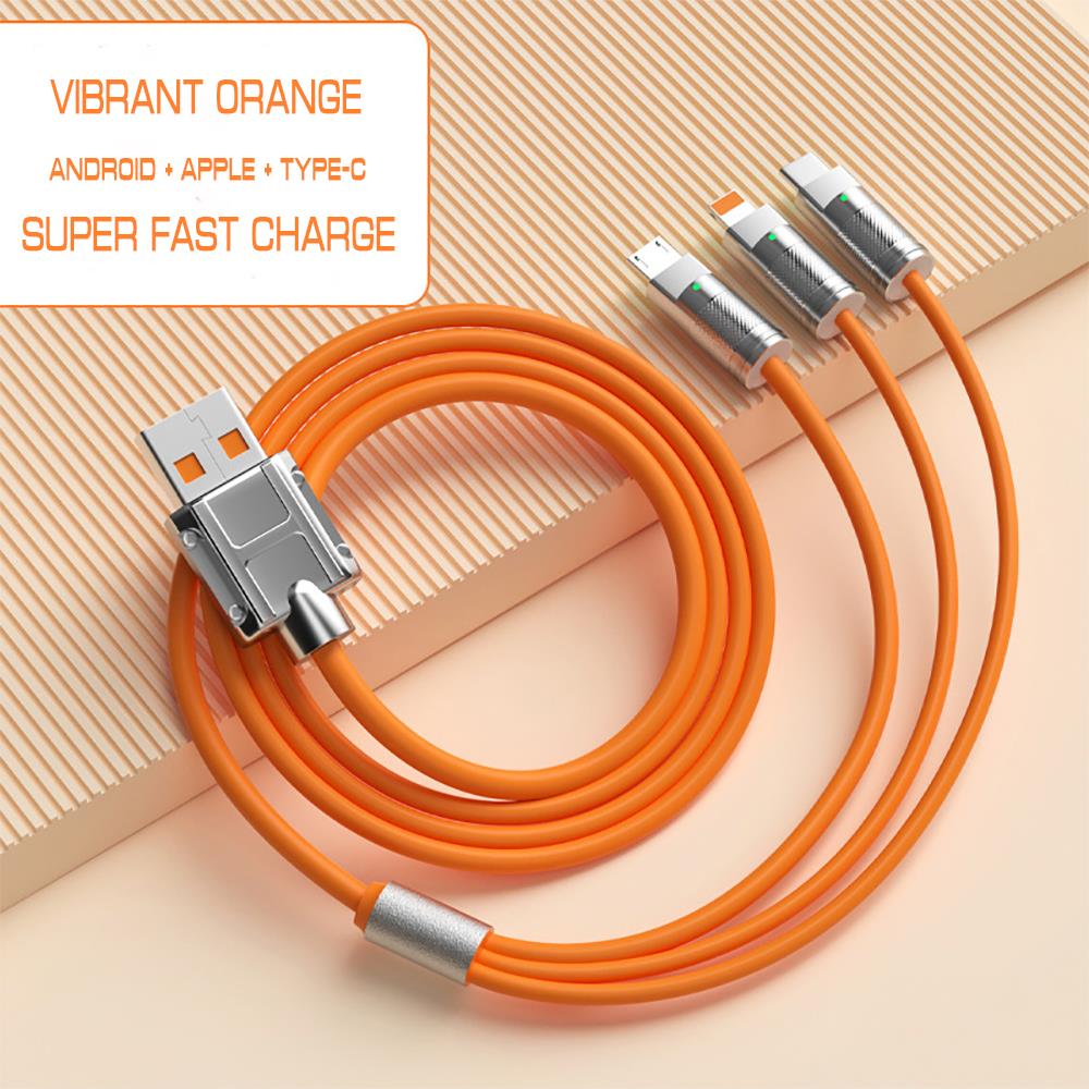 120W Zinc Alloy Super Fast Charging Cable For iPhone Lightning Samsung Type C Micro USB Cord 1.2m/47in, Picture 10